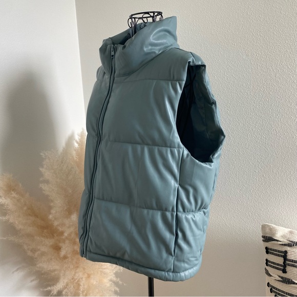 SOLD 7 For All Mankind Faux Leather Puffer Vest - Picture 4 of 12